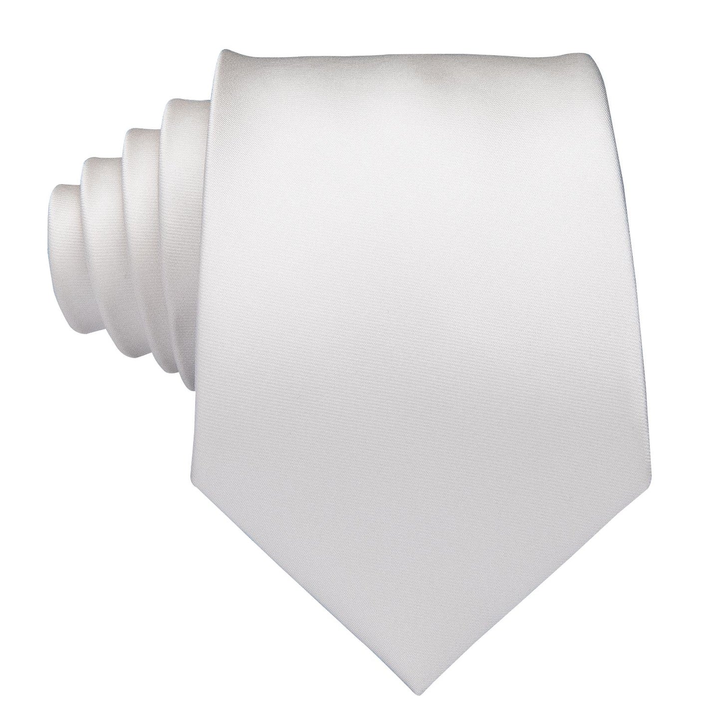 Solid White Silk Tie Set