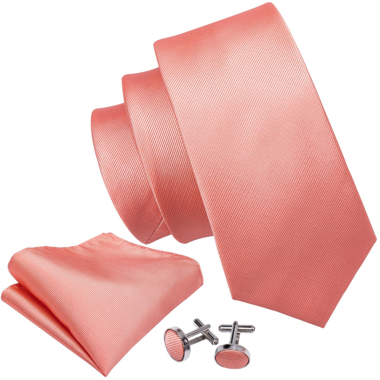 Peach Silk Tie Set