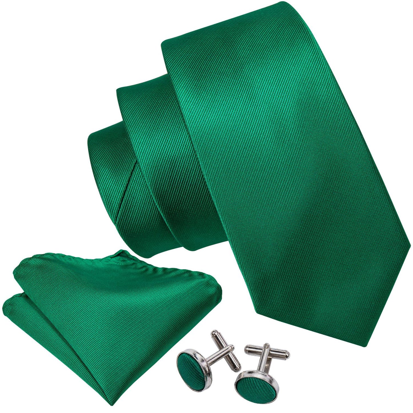 The Emerald Satin Silk Tie Set(58")