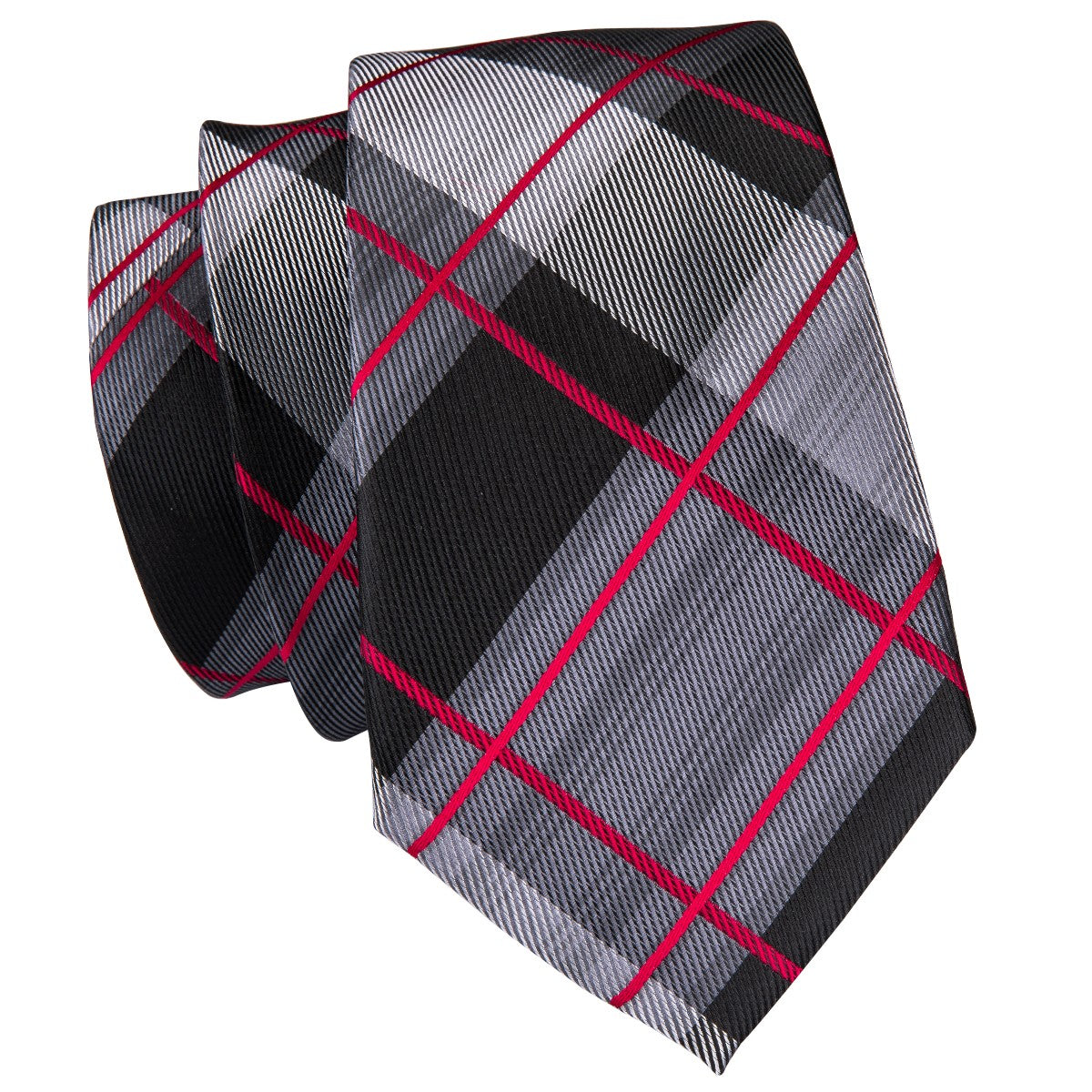 The Metro Crimson Plaid Silk Tie Set (58")