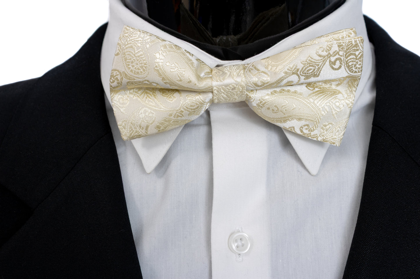 Soft Beige-Paisley Design Bowtie