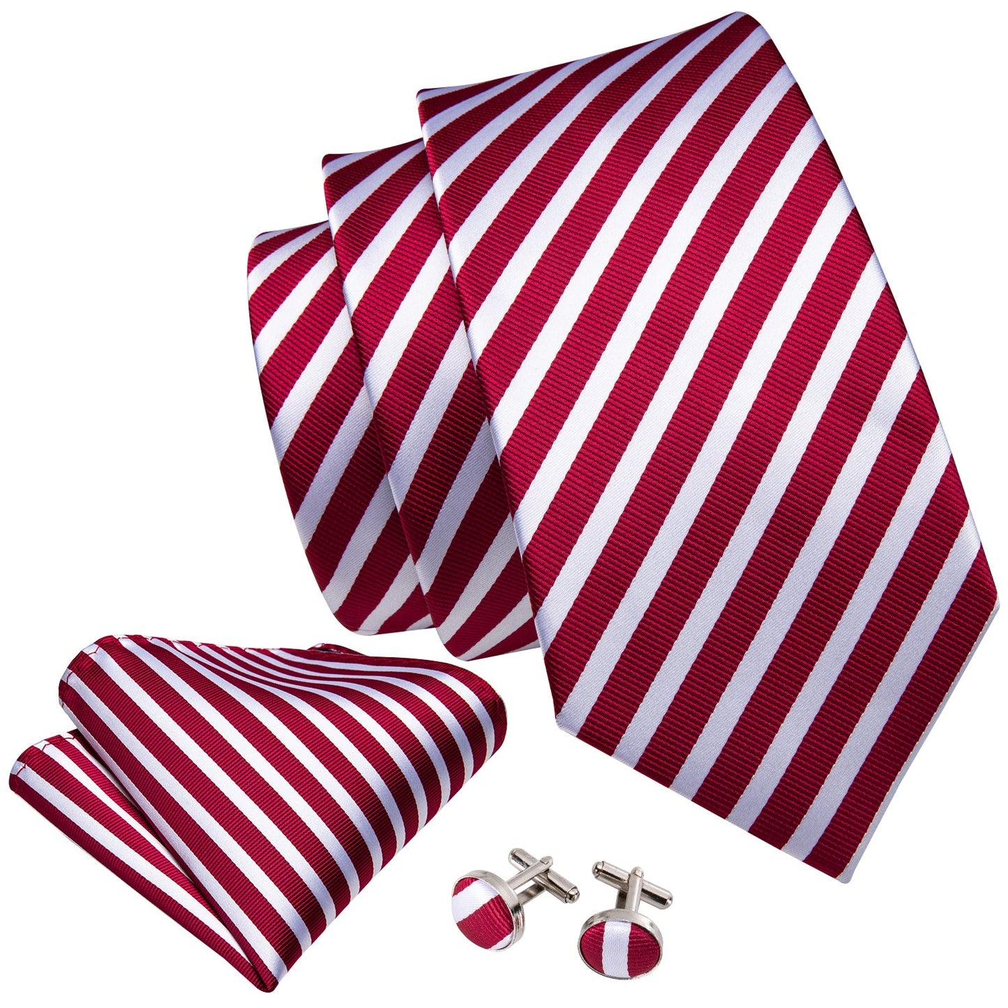 Red with white Diagonal Stripes