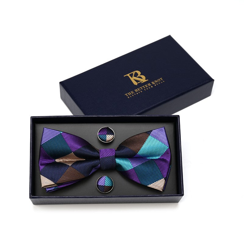 Multi-Color Silk Pretied Bow Tie