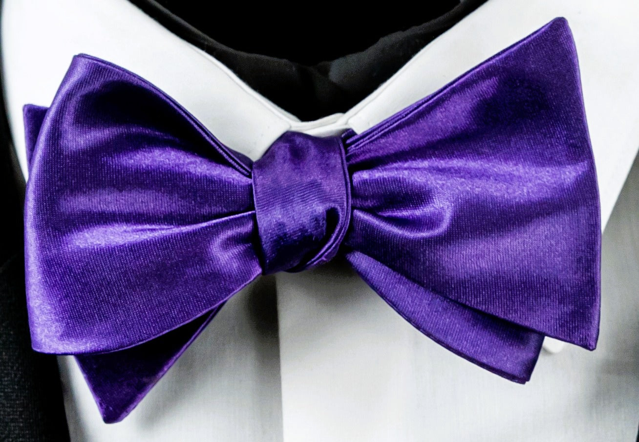 Self-Tie Purple Silk Bow Tie Set – Timeless Elegance for Every Occasion