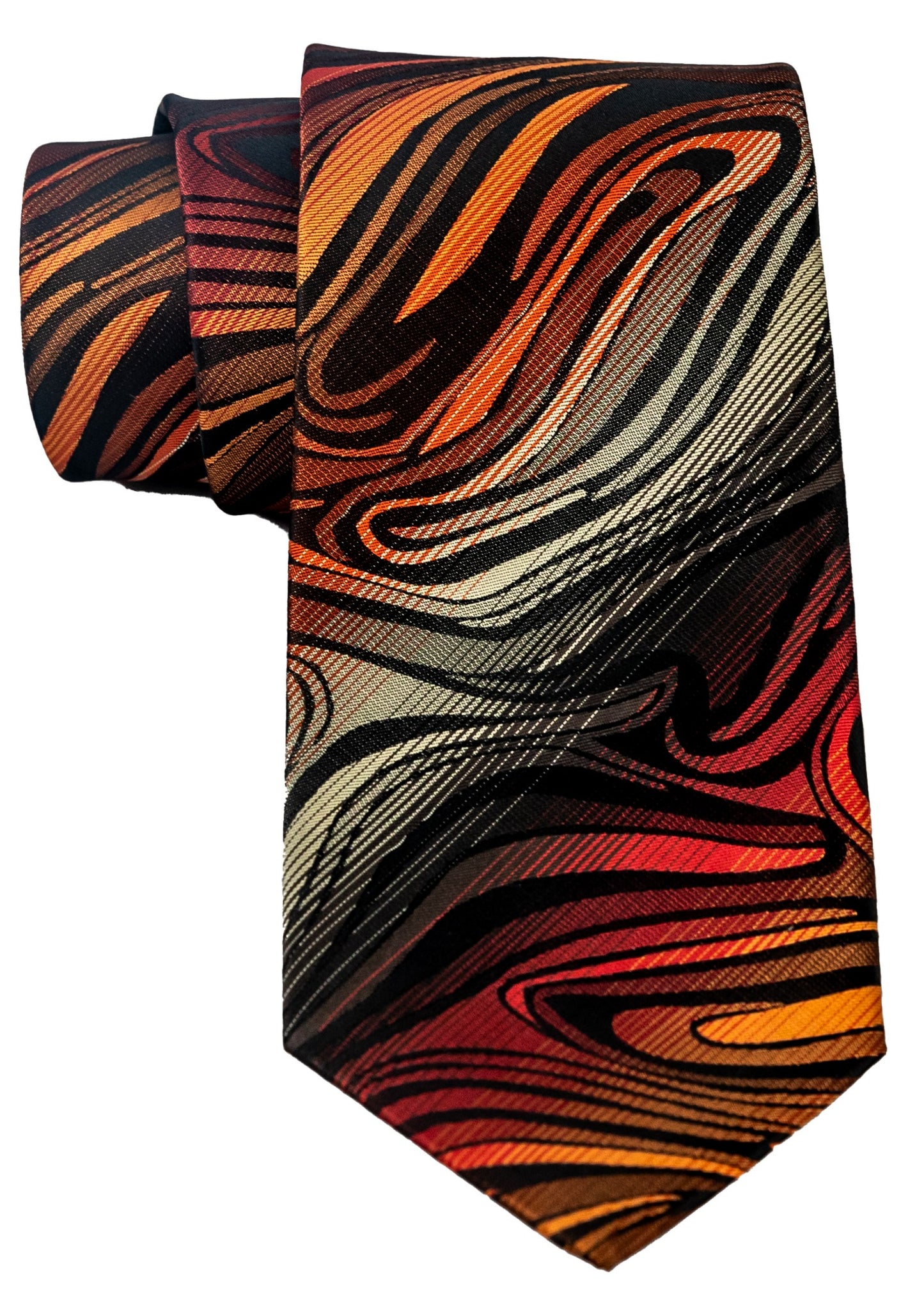 Burnt Orange, Black and Tan Tie Set