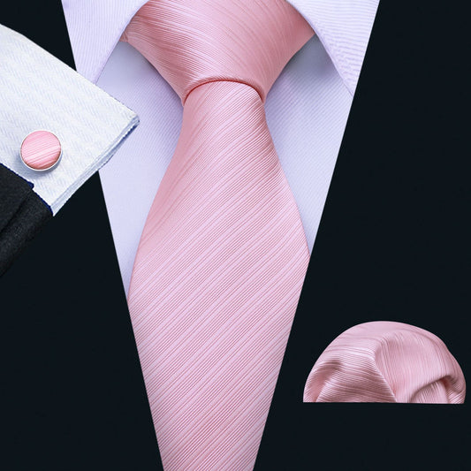 Solid Pink Tie Set