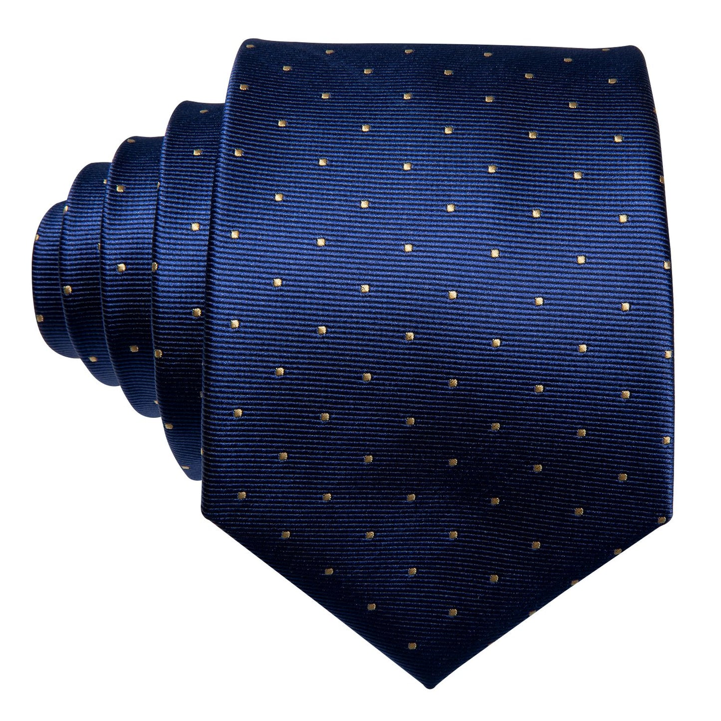 Regal Blue Tie Set with Gold Square Dots