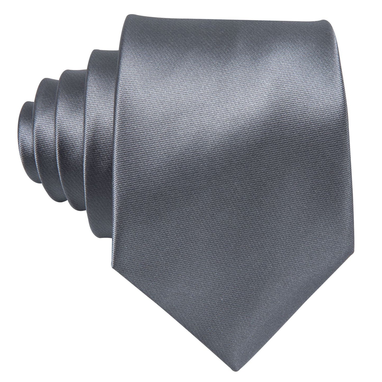 Solid Gray Silk Tie Set