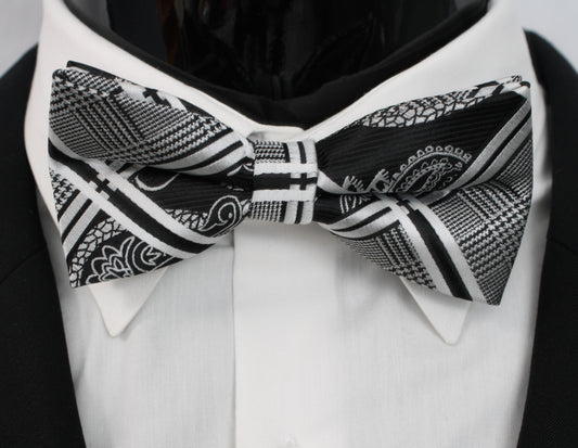 The Sterling Noir Silk Pre-Tied Bow Tie Set