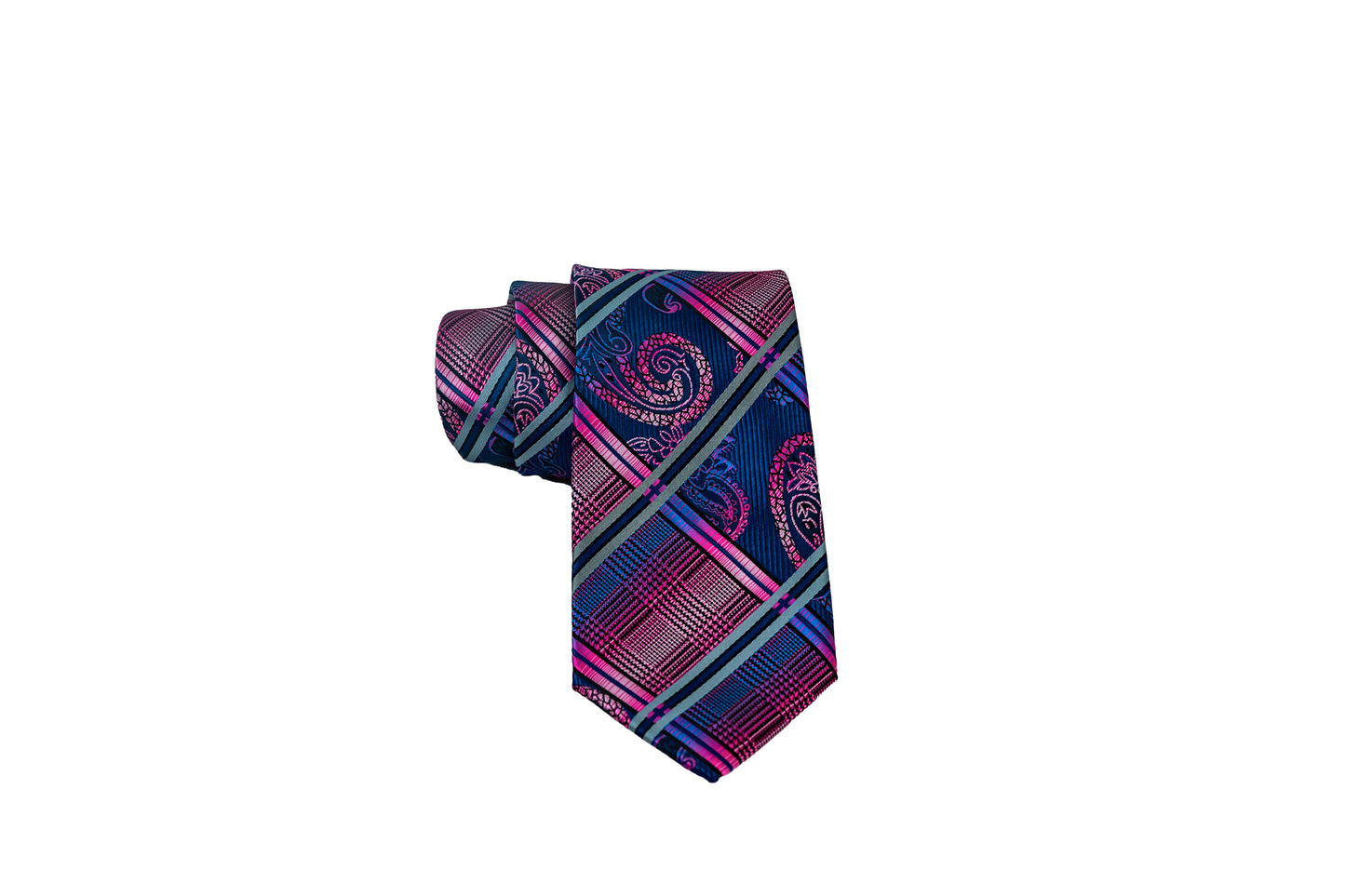 Purple and Blue Pattern Tie Set