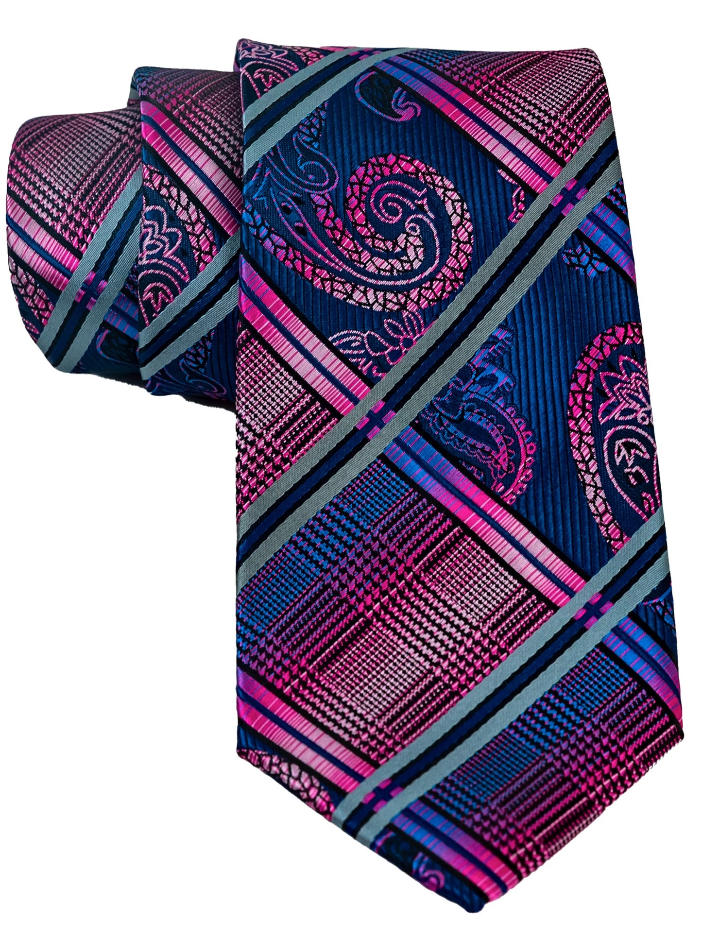 Purple and Blue Pattern Tie Set