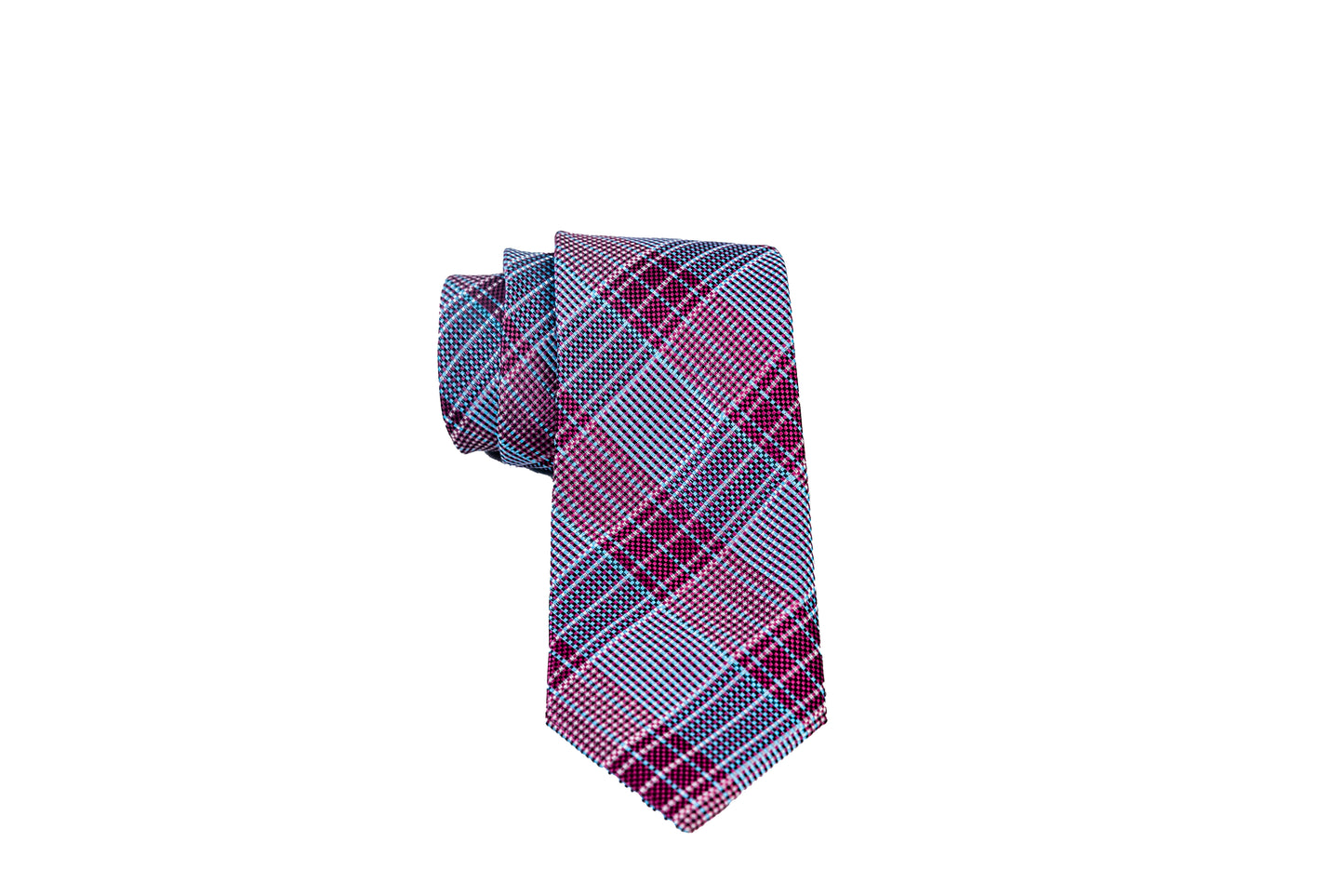 Gray and Burgundy Silk Tie Set