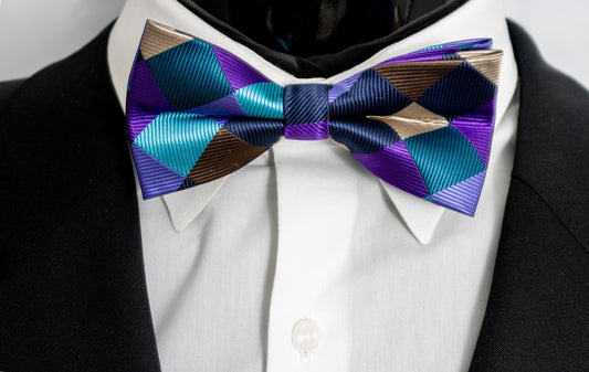 Multi-Color Silk Pretied Bow Tie
