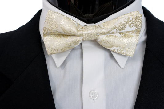 Soft Beige-Paisley Design Bowtie