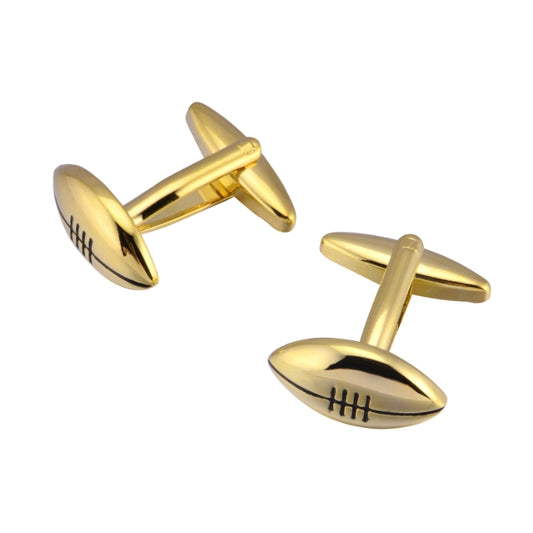 Gold-Steel Football Cufflinks