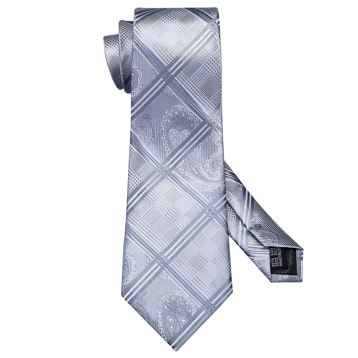 Silver Pattern Tie Set