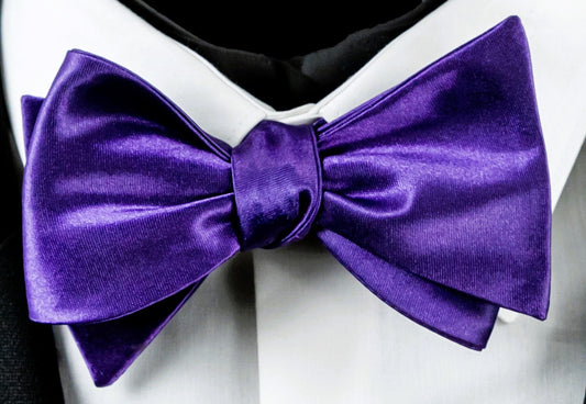 Self-Tie Purple Silk Bow Tie Set – Timeless Elegance for Every Occasion
