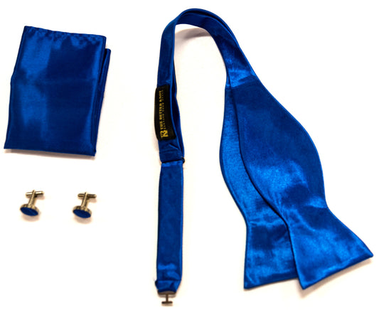 Self-Tie Royal Blue Silk Bow Tie Set – Timeless Elegance for Every Occasion