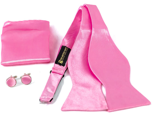 Self-Tie Pink Silk Bow Tie Set – Timeless Elegance for Every Occasion